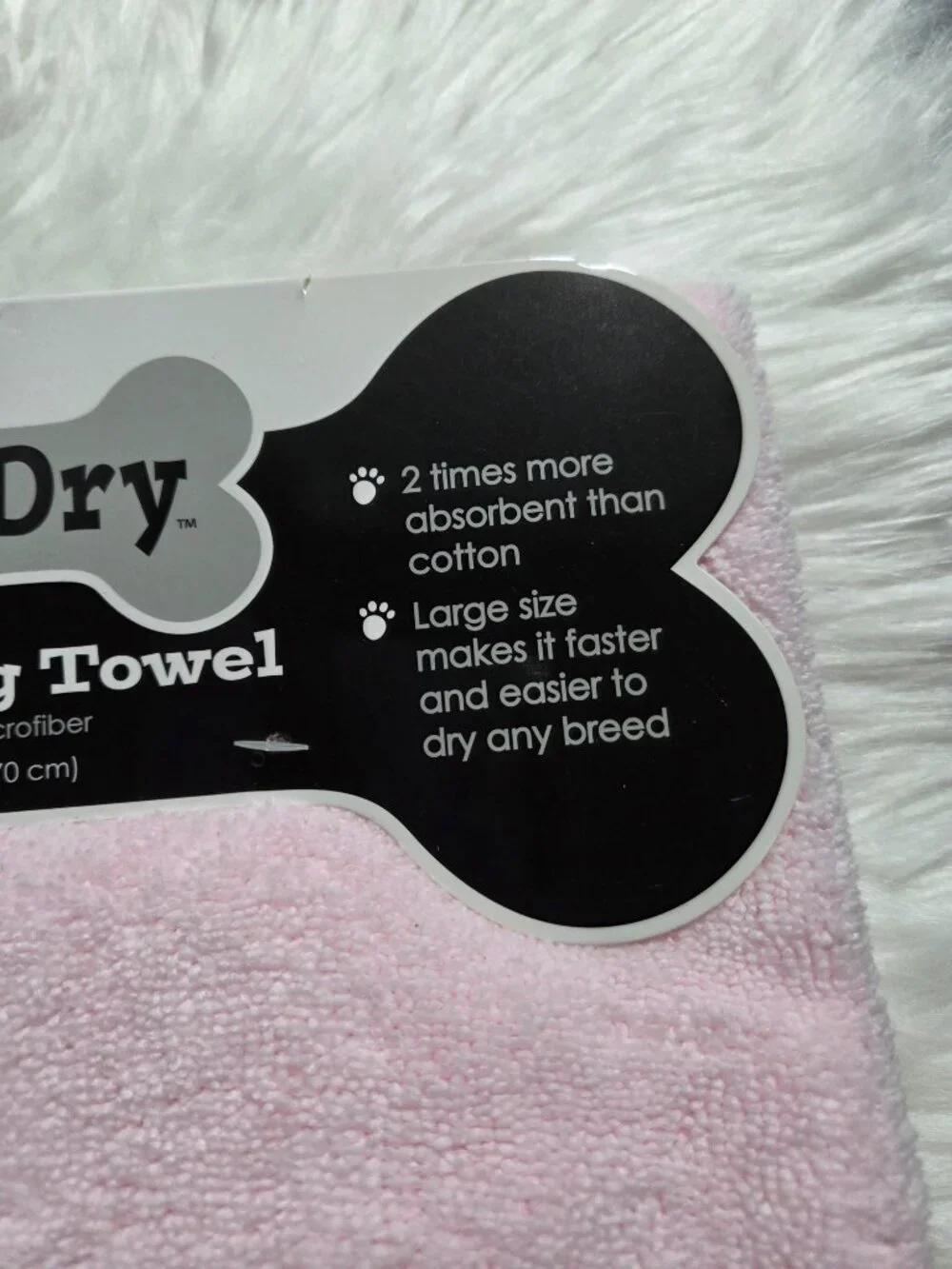 Bone Dry Pale Pink Dog Drying Towel